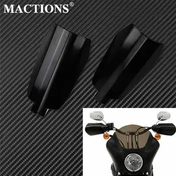 

1Pair Stainless Steel Glossy Black Shade Hand Guard Handguards For Harley Dyna &Older Baggers 06 &FXRs W/ Upgraded Controls