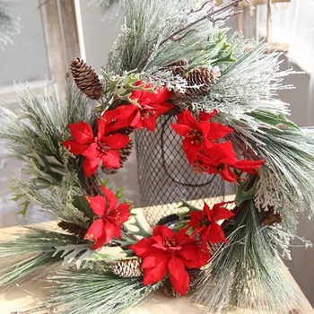 Winter Greens Plant Artificial Flowers Christmas Wreath Front Door Decoration Frosted Wedding Fake Flower Wholesale
Winter Greens Plant Artificial Flowers Christmas Wreath Front Door Decoration Frosted Wedding Fake Flower Wholesale