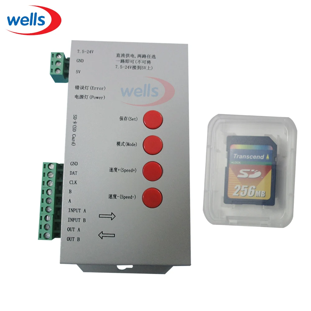 New DC5~24V T-1000S SD Card Controller for LPD6803 WS2811 WS2801 8806 led pixel controller RGB full color RGB play video SPI
New DC5~24V T-1000S SD Card Controller for LPD6803 WS2811 WS2801 8806 led pixel controller RGB full color RGB play video SPI