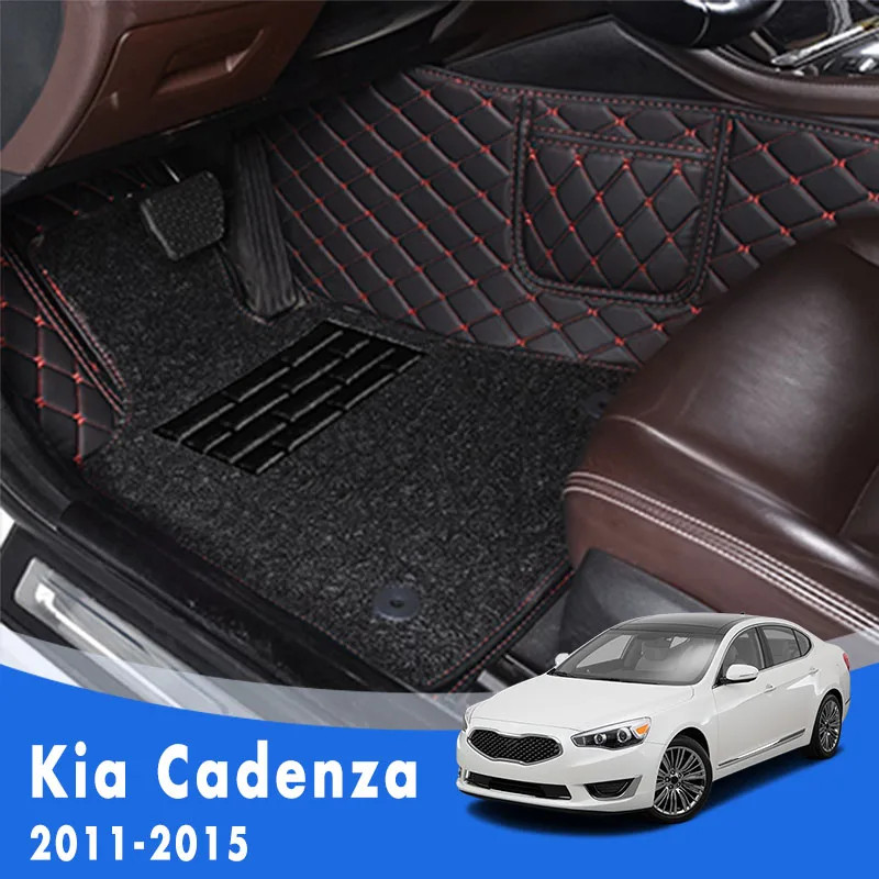 

For Kia Cadenza 2015 2014 2013 2012 2011 Luxury Double Layer Wire Loop Car Floor Mats Carpets Custom Auto Interior Accessories