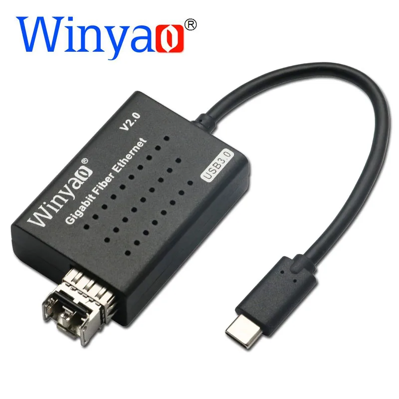 

Winyao USB1000F-SX-C USB3.1 Type-C To SFP 1000M Gigabit Fiber NIC Ethernet Network Card for PC Notebook rtl8153 media converter