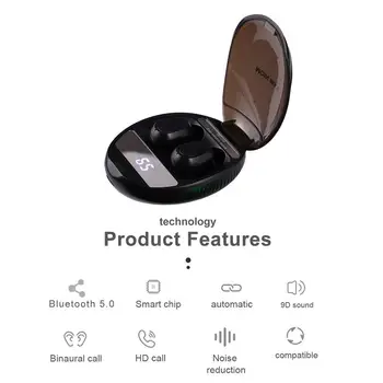 300mAh LED Bluetooth Wireless Earphones Stereo Headphones Earbuds TWS Sport Headset Noise Cancel Earphone Headphone
300mAh LED Bluetooth Wireless Earphones Stereo Headphones Earbuds TWS Sport Headset Noise Cancel Earphone Headphone