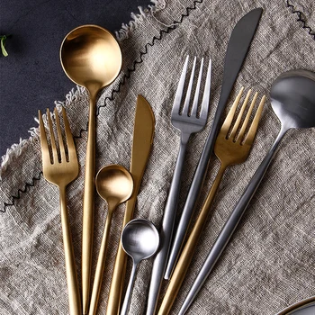 Dinnerware Set 304 Stainless Steel Cutlery Set Steak Knife Fork Set Coffee Spoon Teaspoon Flatware Tableware Kitchen Silverware
Dinnerware Set 304 Stainless Steel Cutlery Set Steak Knife Fork Set Coffee Spoon Teaspoon Flatware Tableware Kitchen Silverware