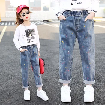 Korean version of spring and autumn models girls 2020 color paint jeans girls trousers tide
Korean version of spring and autumn models girls 2020 color paint jeans girls trousers tide