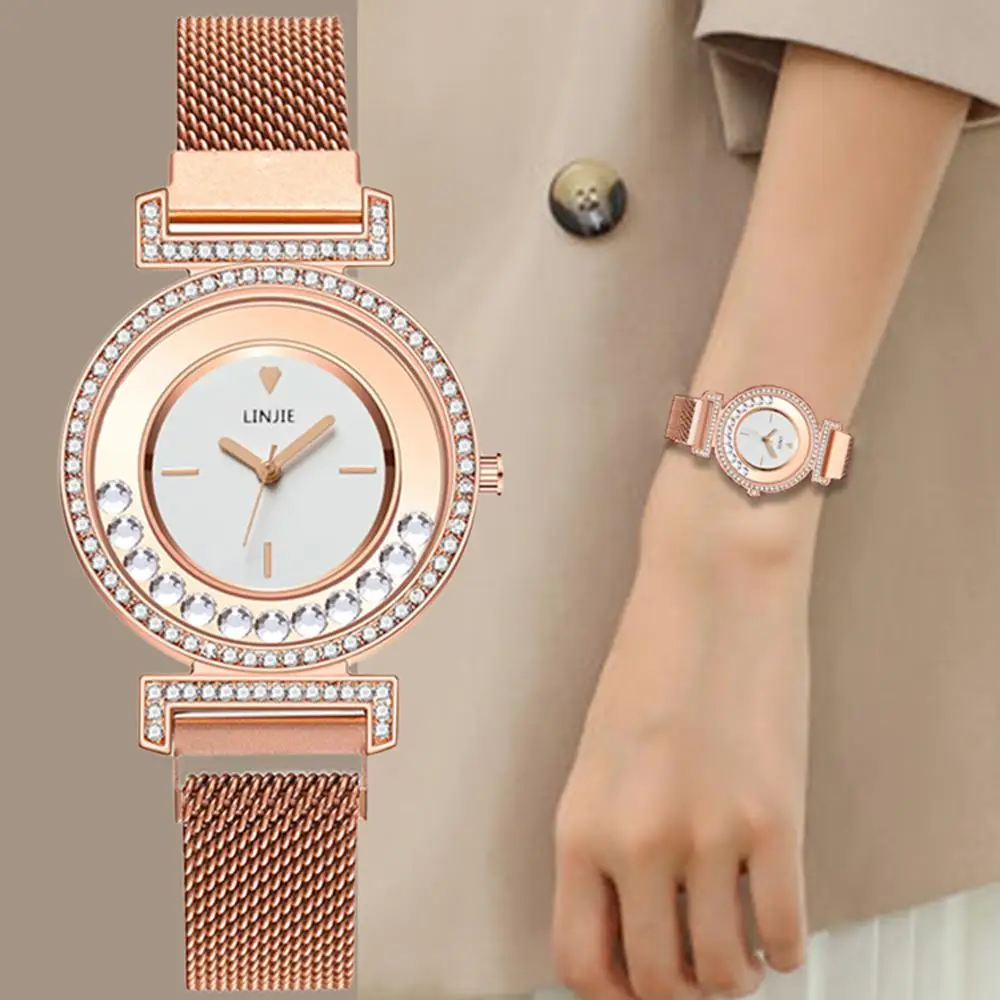 Часы женские кварцевые в минималистичном стиле модные наручные стразы из
