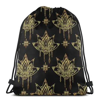 Unisex Bag Geometric Gold Indian Lotus Mandalas Outdoor Fitness Drawstring Beam Mouth Backpack Travel Backpack for Teenage
Unisex Bag Geometric Gold Indian Lotus Mandalas Outdoor Fitness Drawstring Beam Mouth Backpack Travel Backpack for Teenage