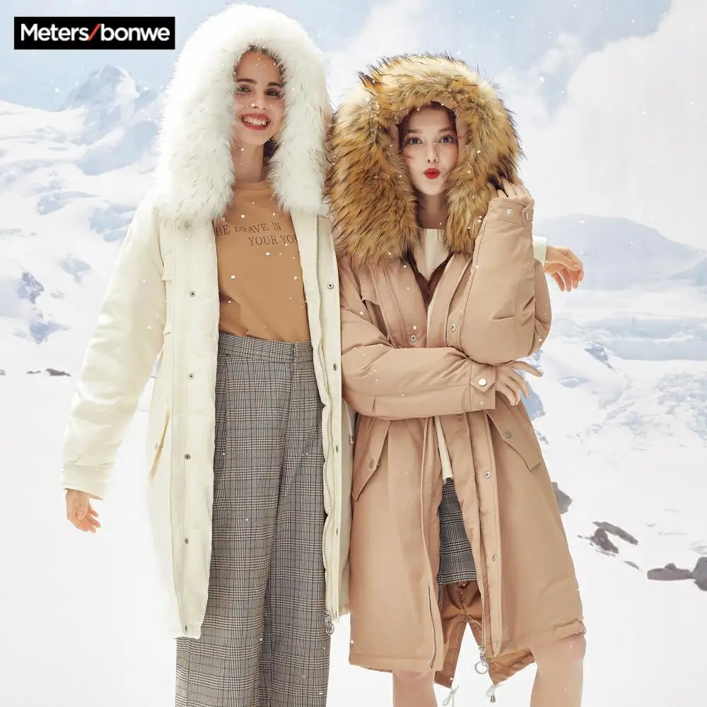 Metersbonwe 2020 New Long Warm Down Coat Women Winter 80% White Duck Hooded Female Thicken Parkas Outwear 633033 | Женская одежда