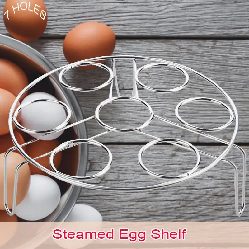 Household Stainless Steel Boiled Egg Steamer Rack Tray Shelf Stand Kitchen Cookware with Handle