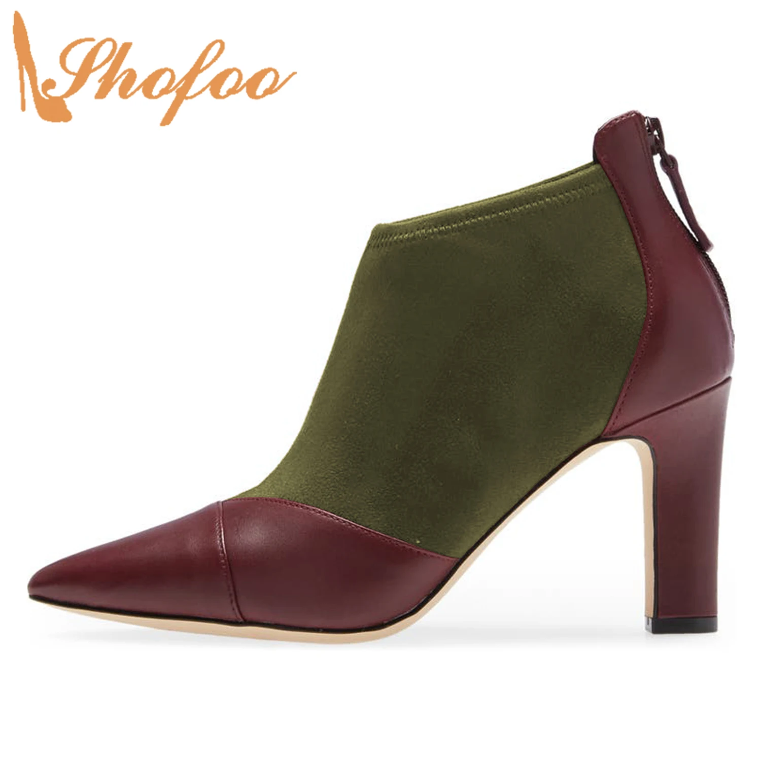 Red Green Patchwork High Chunky Heels Women Ankle Boots Pointed Toe Zipper Booties Ladies Mature Winter Shoes Large Size 42 43
Red Green Patchwork High Chunky Heels Women Ankle Boots Pointed Toe Zipper Booties Ladies Mature Winter Shoes Large Size 42 43