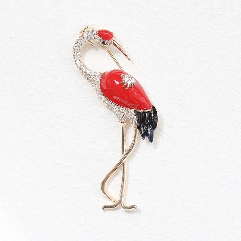SUN & CLOUD Simple Natural Delicacy Insets Red Oil Drop Crane Brooch Men And Women Celebrity Style Animal Brooch
SUN & CLOUD Simple Natural Delicacy Insets Red Oil Drop Crane Brooch Men And Women Celebrity Style Animal Brooch