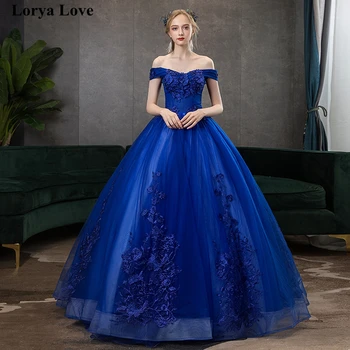 Royal Blue Quinceanera Dresses 2020 Ball Gown Tulle Fluffy Dress Formal Party Graduation Gowns Off The Shouder Long Prom Dress
Royal Blue Quinceanera Dresses 2020 Ball Gown Tulle Fluffy Dress Formal Party Graduation Gowns Off The Shouder Long Prom Dress
