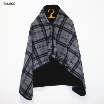 ENNROS Soft plush button-down shawls double wearable checked blankets women's winter warm wrap aircraft blanket nap blanket
ENNROS Soft plush button-down shawls double wearable checked blankets women's winter warm wrap aircraft blanket nap blanket