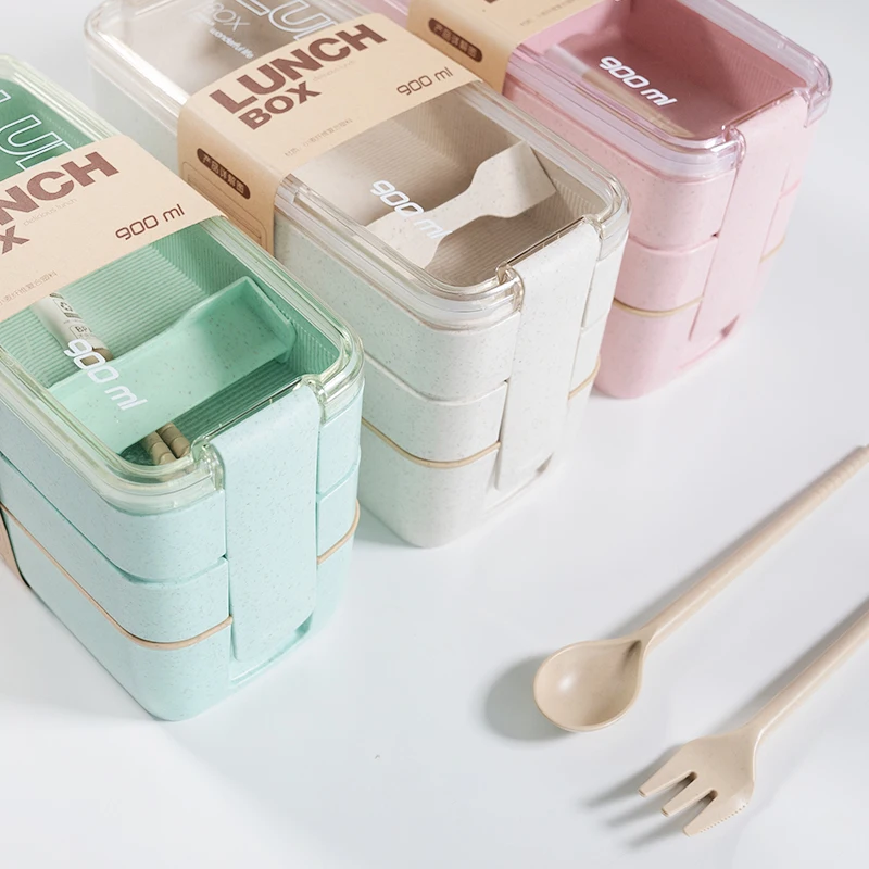 900ml wheat straw lunch box 3 layers portable health material lunch box microwave tableware food storage container food box
900ml wheat straw lunch box 3 layers portable health material lunch box microwave tableware food storage container food box