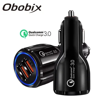 

Qualcomm Quick Charge 3.0 Dual USB Car Charger LED 18W Mobile Phone QC 3.0 Fast Charging Adapter 2 Ports USB in Car Cigarette