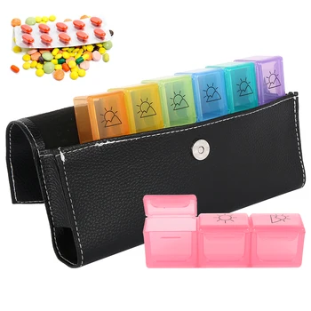 7 Day Pill Box 3 Times a Day Medicinebox Pill Storage Box Weekly Travel Pill Organizer with PU Leather Pastillero Semanal
7 Day Pill Box 3 Times a Day Medicinebox Pill Storage Box Weekly Travel Pill Organizer with PU Leather Pastillero Semanal