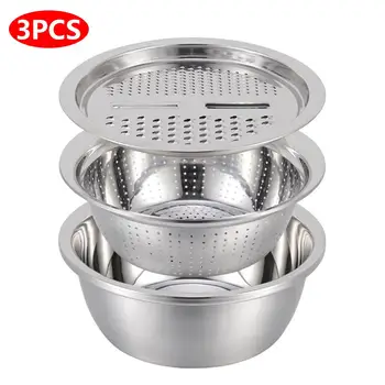 3pcs Kitchen Sieve Basin Set Stainless Steel Pot Vegetable Cutter Slicer Basket Grater Strainer Rice Washing Filter Kitchen Tool
3pcs Kitchen Sieve Basin Set Stainless Steel Pot Vegetable Cutter Slicer Basket Grater Strainer Rice Washing Filter Kitchen Tool