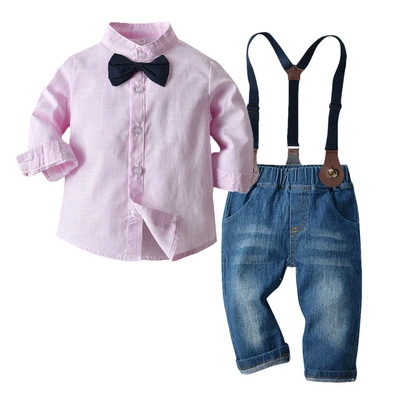 CHILDREN'S Suit Hot Selling BOY'S Spring And Autumn Long-sleeved Shirt Washing Cowboy Suspender Pants Two-Piece Set
CHILDREN'S Suit Hot Selling BOY'S Spring And Autumn Long-sleeved Shirt Washing Cowboy Suspender Pants Two-Piece Set