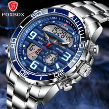 FOXBOX Luxury Watch Mens Watches Dual Display Stainless Steel Sport Wristwatch For Men Waterproof Date Clock Relogio Masculino
FOXBOX Luxury Watch Mens Watches Dual Display Stainless Steel Sport Wristwatch For Men Waterproof Date Clock Relogio Masculino