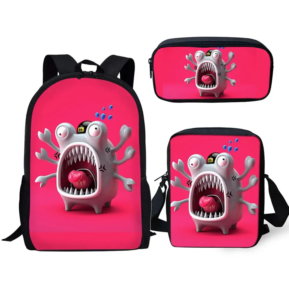 3Pcs/Set School Bag for Kids 3D Cartoon Alien Monsters Printing Backpack Children Student Cute Satchel Rucksack Mochila Book Bag
3Pcs/Set School Bag for Kids 3D Cartoon Alien Monsters Printing Backpack Children Student Cute Satchel Rucksack Mochila Book Bag