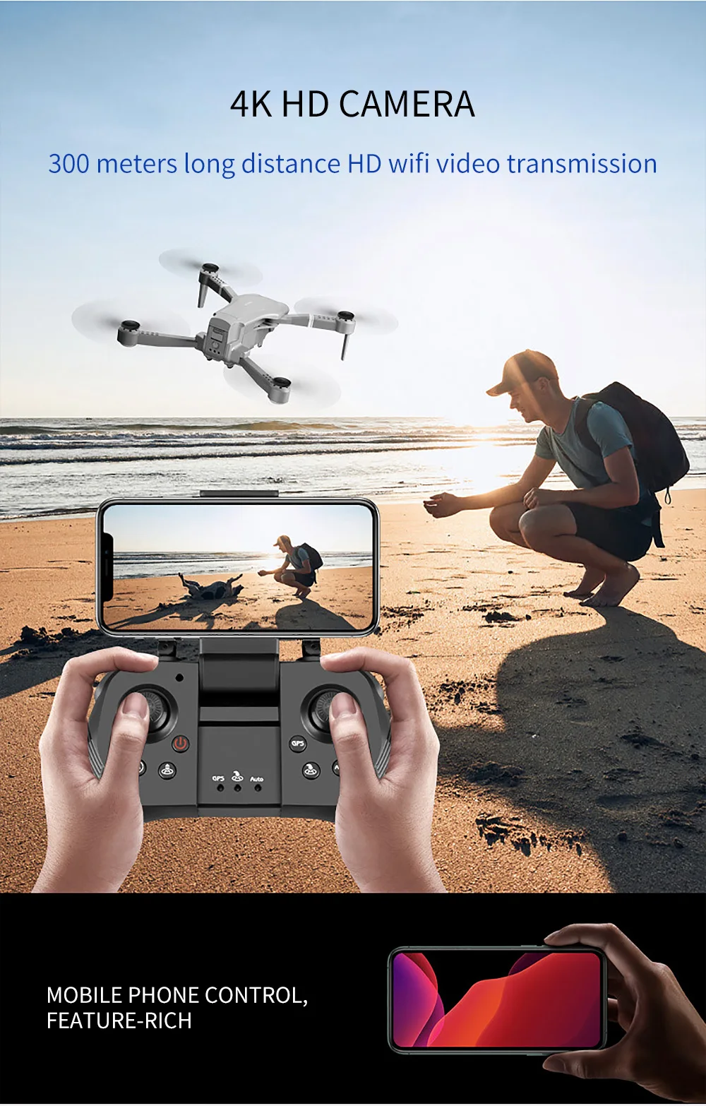 2020 NEW F3 drone GPS 4K 5G WiFi live video FPV quadrotor flight 25 minutes rc distance 500m drone HD wide-angle dual camera