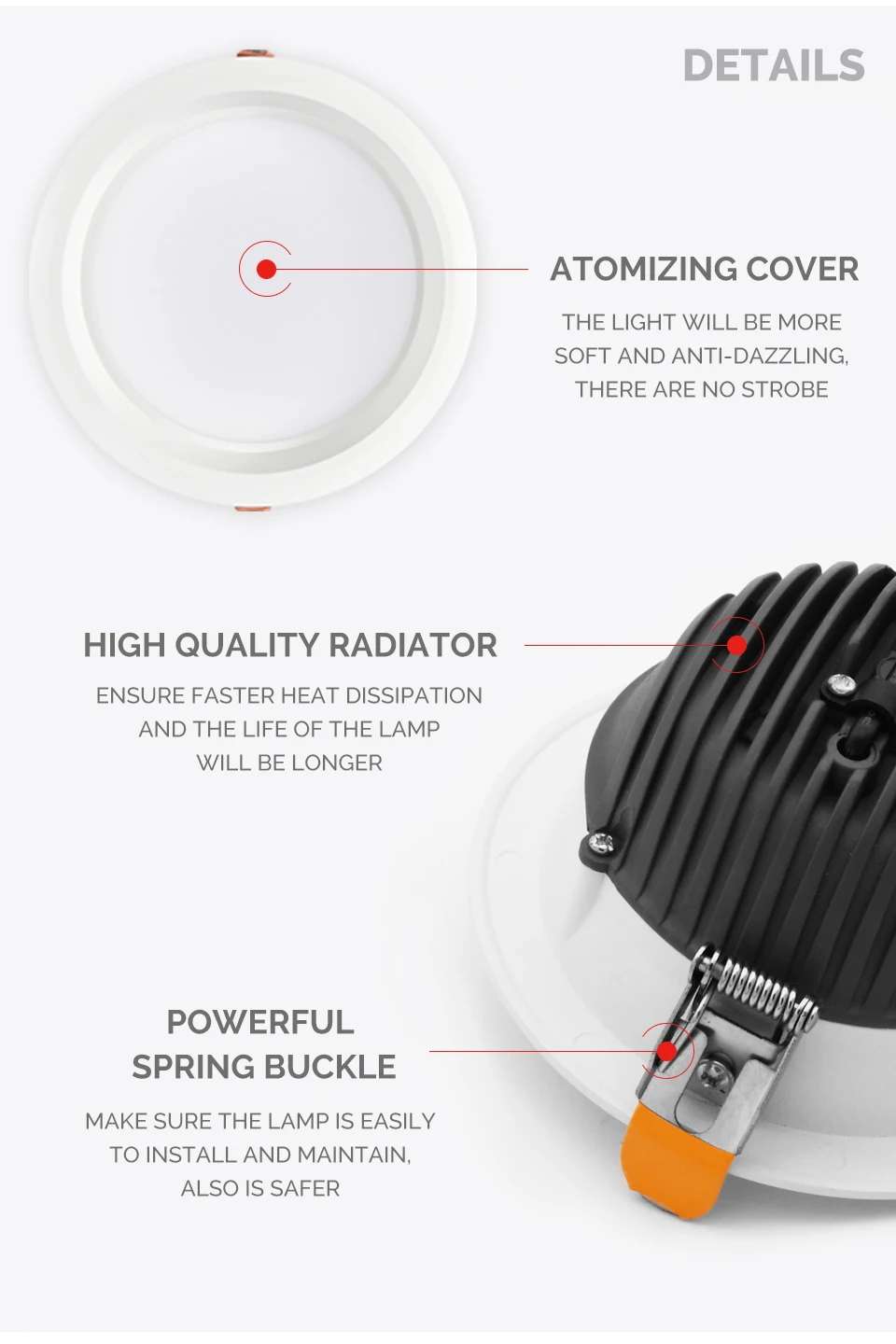 SCON DC220V/110V 7W 12W Bathroom Living room Bedroom All White Modern Thin Bezel Frame Ceiling Dimmable Recessed LED Downlight