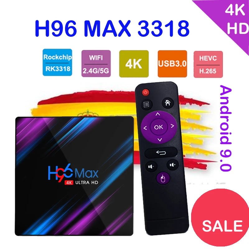 Hot H96 MAX Rk3318 Android Tv box 64GB Android box BT4.0 2.4/5.0G WiFi 4K 3D Google Play Android Smart Tv box support Italy iptv
Hot H96 MAX Rk3318 Android Tv box 64GB Android box BT4.0 2.4/5.0G WiFi 4K 3D Google Play Android Smart Tv box support Italy iptv