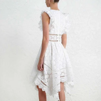 Runway Dress Luxury Designer 2020 High Quality Women Lace Hollow Out Summer Ladies White V Neck Vacation Holiday Robe Femme
Runway Dress Luxury Designer 2020 High Quality Women Lace Hollow Out Summer Ladies White V Neck Vacation Holiday Robe Femme