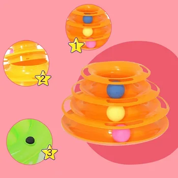 Three Levels Pet Toy Tower Tracks Disc Cat Intelligence Amusement Triple Disc Cat Training Plate Kitten Puzzle Toys Cat Toy Ball
Three Levels Pet Toy Tower Tracks Disc Cat Intelligence Amusement Triple Disc Cat Training Plate Kitten Puzzle Toys Cat Toy Ball