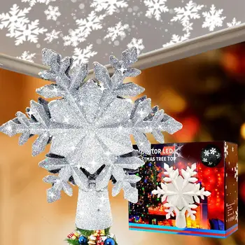 Christmas Tree Topper Lighted With Snowflake Projector LED Incredible Rotatable Typhoon Five-pointed Star
Christmas Tree Topper Lighted With Snowflake Projector LED Incredible Rotatable Typhoon Five-pointed Star