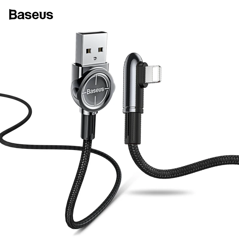 Baseus USB Cable For iPhone XS Max XR X 8 7 6 6S SE iPad 90 Degree 2.4A Fast Charging Charger Wire Cord Data Mobile Phone Cable
Baseus USB Cable For iPhone XS Max XR X 8 7 6 6S SE iPad 90 Degree 2.4A Fast Charging Charger Wire Cord Data Mobile Phone Cable