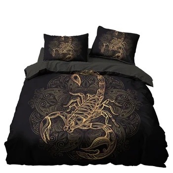 Black Golden Scorpion Bedding Set Bedroom Decor 100% Microfiber Hypoallergenic Zipper Black 1PC Duvet Cover Pillowcases
Black Golden Scorpion Bedding Set Bedroom Decor 100% Microfiber Hypoallergenic Zipper Black 1PC Duvet Cover Pillowcases