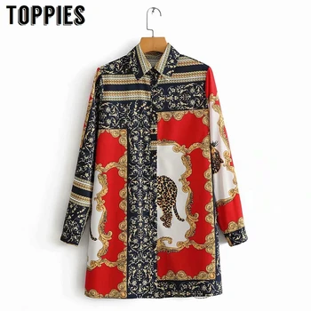 2020 Spring Satin Long Shirt Boyfriend Style Women Oversized Tops Scarf Printing Shirt High Street Clothes
2020 Spring Satin Long Shirt Boyfriend Style Women Oversized Tops Scarf Printing Shirt High Street Clothes