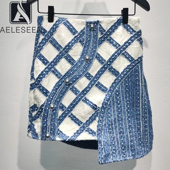 AELESEEN Runway Fashion Plaid Skirts 2020 High Quality Designer Contrast Colot Patchwork Irregular Pearls Irregular Skirts
AELESEEN Runway Fashion Plaid Skirts 2020 High Quality Designer Contrast Colot Patchwork Irregular Pearls Irregular Skirts