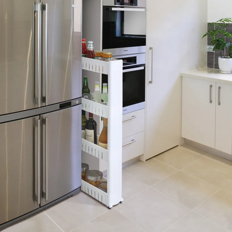 Plastic Storage Storage Rack with Roller Refrigerator Kitchen Gap Storage Shelf Bathroom Rack
Plastic Storage Storage Rack with Roller Refrigerator Kitchen Gap Storage Shelf Bathroom Rack