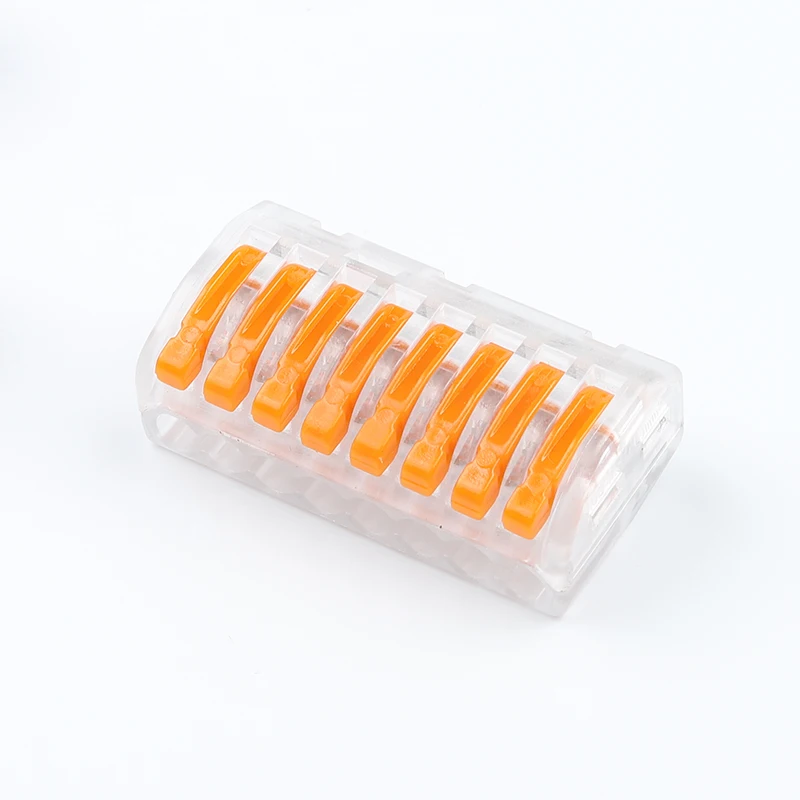 100PCS Fast Wire Connector 222-418 PCT-218 Transparent Universal Compact 8 pin Wire Connectors Conductor Terminal Block
100PCS Fast Wire Connector 222-418 PCT-218 Transparent Universal Compact 8 pin Wire Connectors Conductor Terminal Block