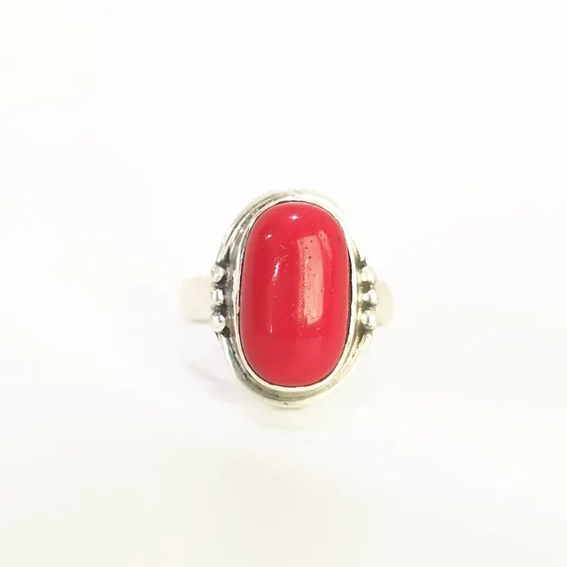 Bagues incrustées de perles au chalumeau rouges pour filles, argent regardé 925, bijoux ReconVintage, belles matiques faites à la main, T9Recon185 2