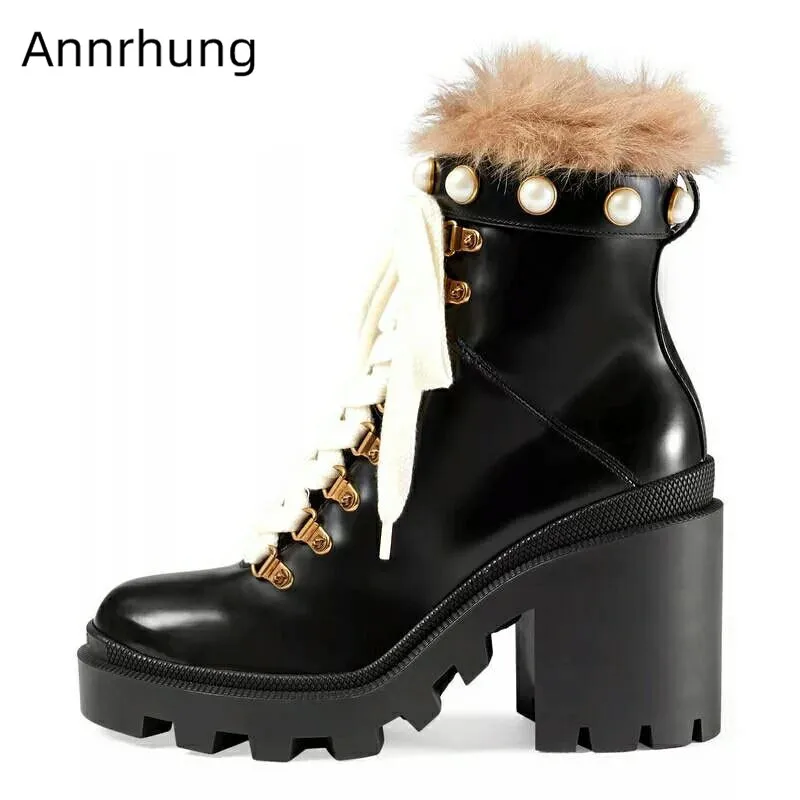 Fur Decor Martin Boots Women Cross Tied Ankle Boots Genuine Leather Chunky High Heel Round Toe Botas Pearl Jewelled Botas Mujer
Fur Decor Martin Boots Women Cross Tied Ankle Boots Genuine Leather Chunky High Heel Round Toe Botas Pearl Jewelled Botas Mujer