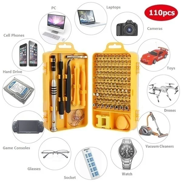 112 in 1 Screwdriver Set of Screw Driver Bit Set Multi-function Precision Mobile Phone Repair Device Hand Tools Torx Hex
112 in 1 Screwdriver Set of Screw Driver Bit Set Multi-function Precision Mobile Phone Repair Device Hand Tools Torx Hex