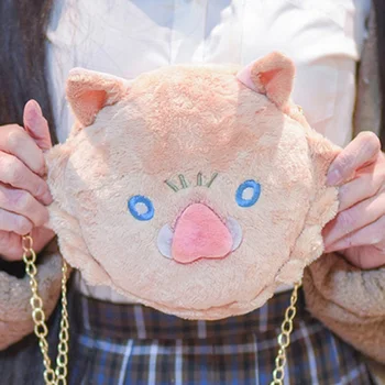 Anime Demon Slayer: Kimetsu no Yaiba Hashibira Inosuke Cosplay Cute Cartoon Plush Pig Chain Shoulder Bags Kawaii Messenger
Anime Demon Slayer: Kimetsu no Yaiba Hashibira Inosuke Cosplay Cute Cartoon Plush Pig Chain Shoulder Bags Kawaii Messenger