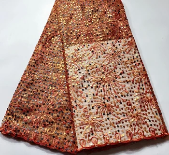 Burnt Orange Color Nigerian Lace Fabrics 2019 Newest Embroidery Luxury French Tulle Lace With Many Sequins For Wedding NSH067
Burnt Orange Color Nigerian Lace Fabrics 2019 Newest Embroidery Luxury French Tulle Lace With Many Sequins For Wedding NSH067