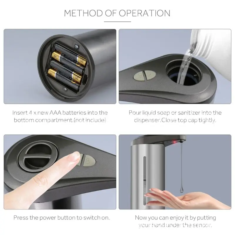 Bath Stainless Steel Touchless Sensor Automatic Liquid Sanitizer Soap Dispenser MOLC
Bath Stainless Steel Touchless Sensor Automatic Liquid Sanitizer Soap Dispenser MOLC