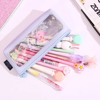 Transparent Pen Bag Pencil Case Quicksand Leather Simple Small Fresh Student Large Capacity Pencil Case Transparent Storage Bag
Transparent Pen Bag Pencil Case Quicksand Leather Simple Small Fresh Student Large Capacity Pencil Case Transparent Storage Bag