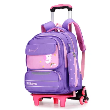 

Children School Bags with 3/2 Wheels bags Removable Child Trolley Schoolbags Boys Girls Rolling Backpack kids Wheeled Bookbags