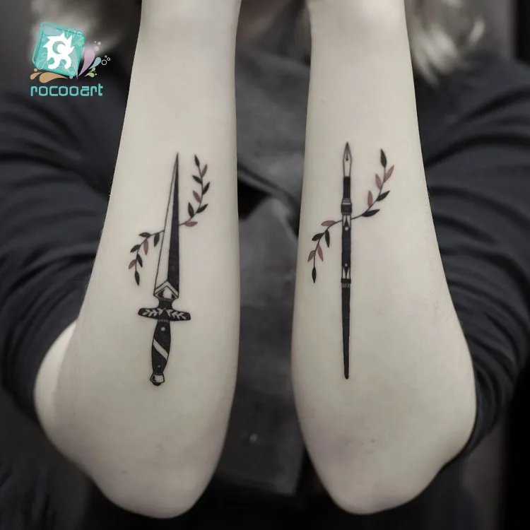 Rocooart Black and White Dancing Couple Sword Flower Design Tattoo Sticker on Body Face Arms Back Cool Temporary Taty Sticker
Rocooart Black and White Dancing Couple Sword Flower Design Tattoo Sticker on Body Face Arms Back Cool Temporary Taty Sticker
