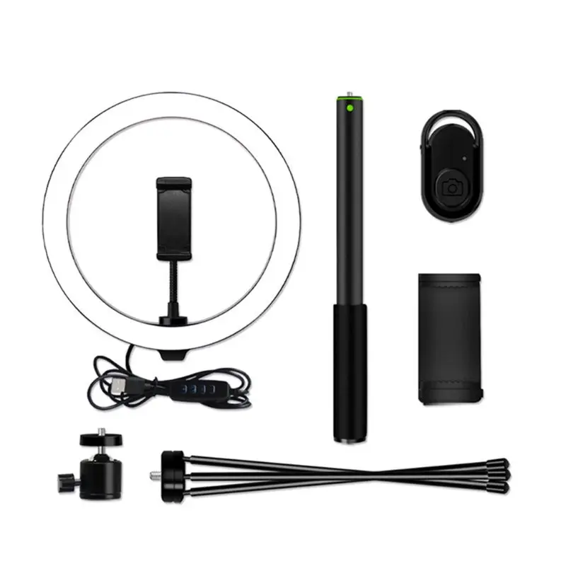 Bluetooth Control LED Selfie Ring Light Detachable Tripod Mount Dimmable Vlogging Photography Video Lights Live Kits
Bluetooth Control LED Selfie Ring Light Detachable Tripod Mount Dimmable Vlogging Photography Video Lights Live Kits