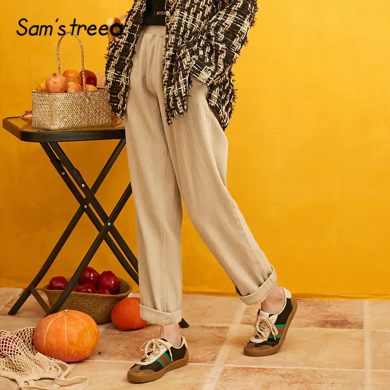 SAM'S TREE Khaki Solid Straight Cargo Women Pants 2019 Winter Mid Waist Cuffs Loose Casual Office Ladies Basics Trousers
SAM'S TREE Khaki Solid Straight Cargo Women Pants 2019 Winter Mid Waist Cuffs Loose Casual Office Ladies Basics Trousers