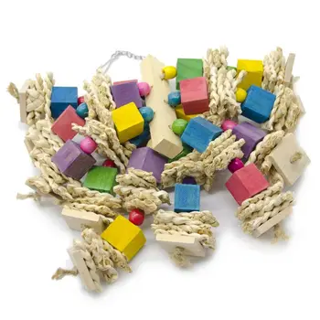 Parrot Bird Chewing Toy Wooden Blocks Knots Tearing Toys Macaws Climbing String L69B
Parrot Bird Chewing Toy Wooden Blocks Knots Tearing Toys Macaws Climbing String L69B