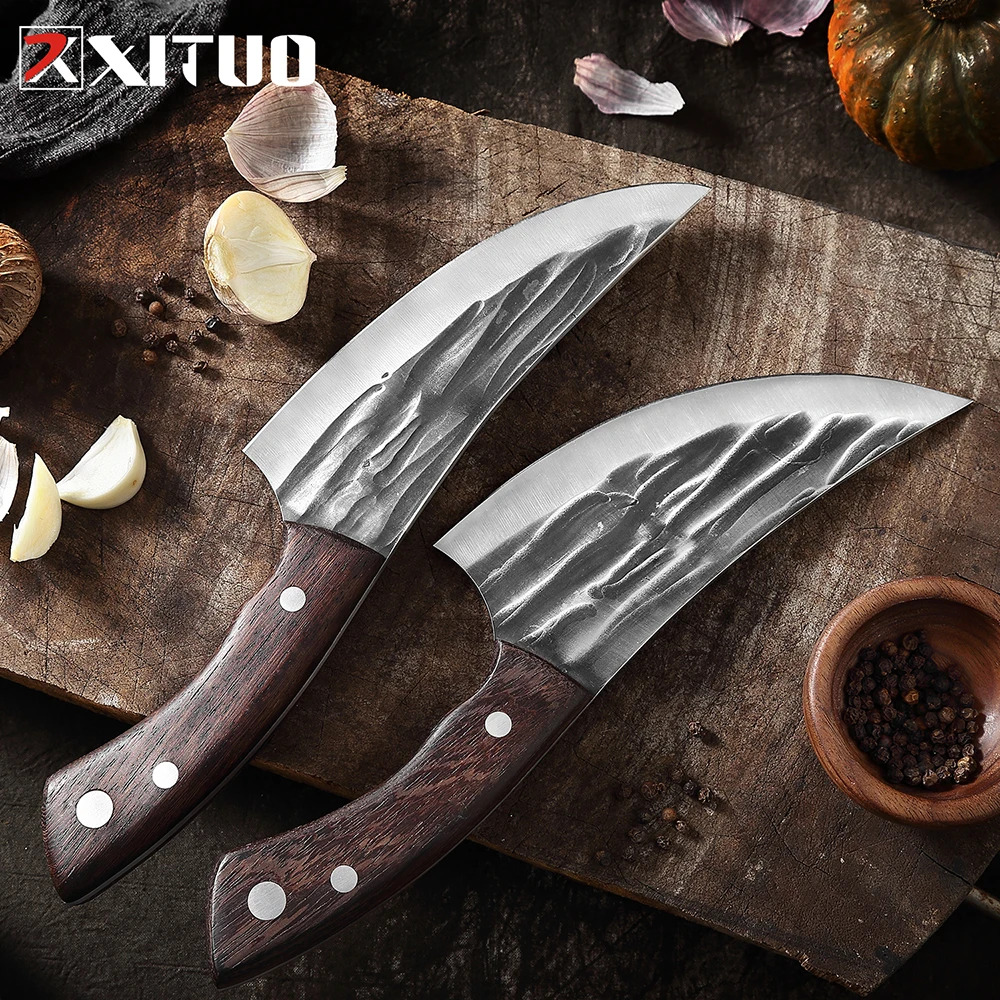 

XITUO Handmade Forged Kitchen Knife Stainless Steel Butcher Meat Chopping Cleaver Chef Knife Outdoor Cutter Full Tang Knife Tool