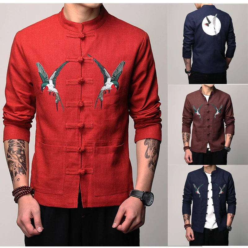 Retro Chinese Style Shirt Men Embroidery Tang Suit Oriental Stand Collar Linen Buckle Tops Man Kung Fu Streetwear Coat Tees
Retro Chinese Style Shirt Men Embroidery Tang Suit Oriental Stand Collar Linen Buckle Tops Man Kung Fu Streetwear Coat Tees