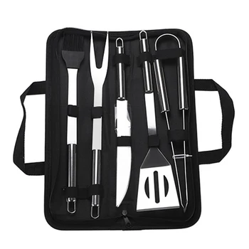 5pcs Barbecue Tool Set Stainless Steel Grilling Utensils with Carrying Bag Robust handle with hanging hook for Outdoor Camping
5pcs Barbecue Tool Set Stainless Steel Grilling Utensils with Carrying Bag Robust handle with hanging hook for Outdoor Camping